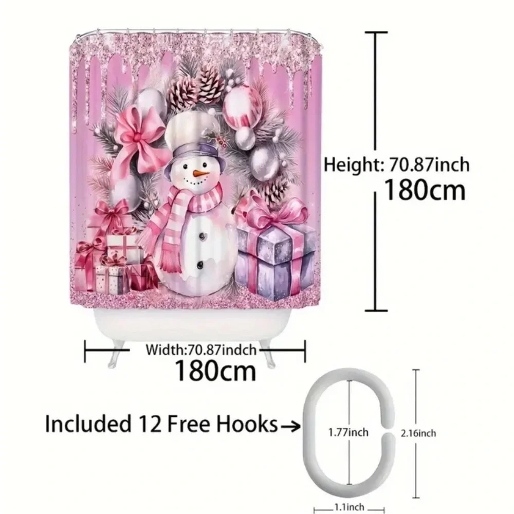 4pc Pink Snowman Bathroom Set NWT